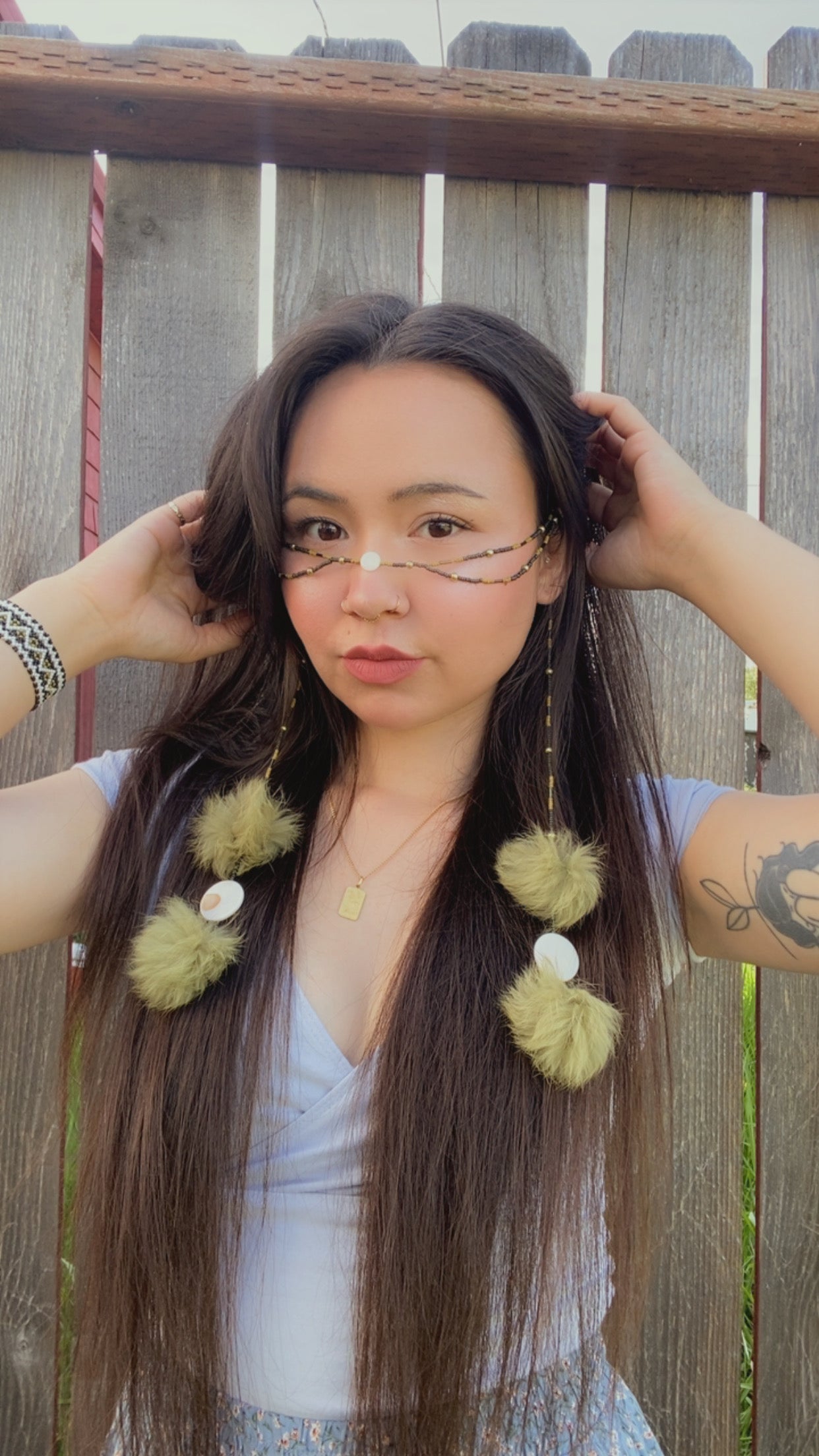 Traditional face tattoo-green