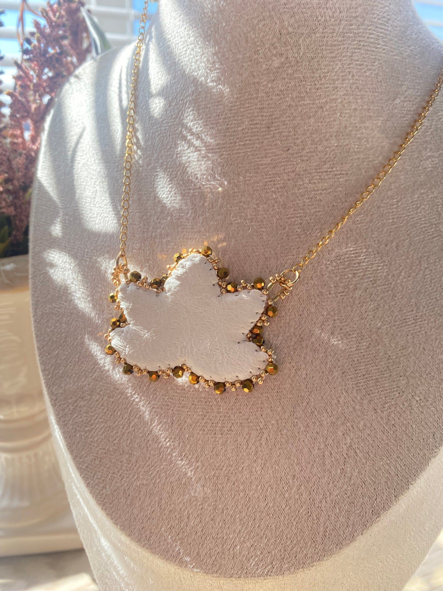 Beaded lotus necklace